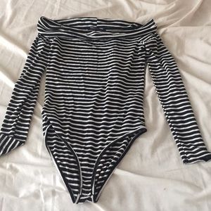 Off shoulder, long sleeve body suit !
